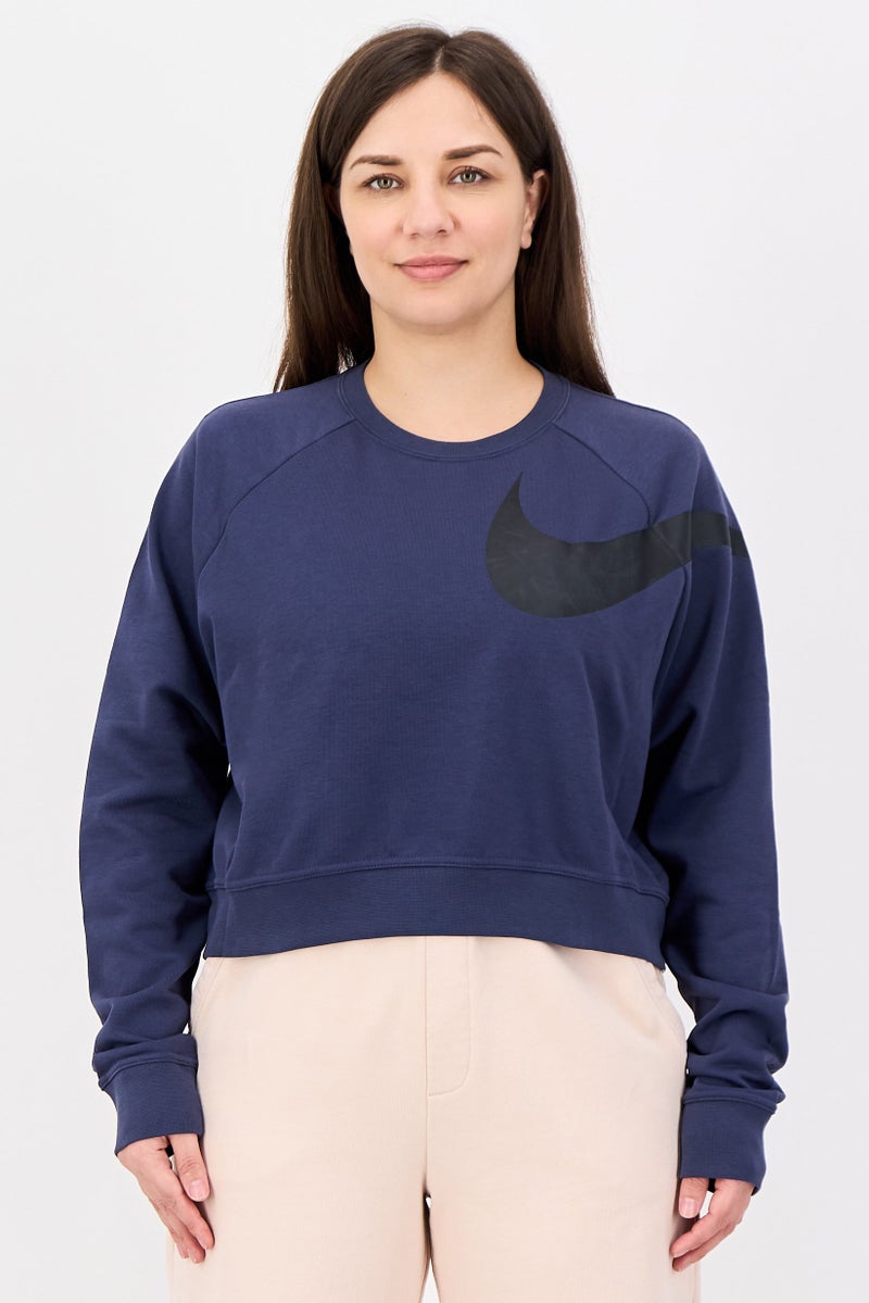 Nike Women Dri-Fit Long Sleeve Training Sweatshirt, Grey - Image 1